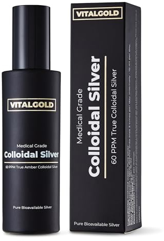 Echtes Kolloidales Silber 60 PPM - Frei von ionischem Silber - 100ml Glasflasche mit Zerstäuber-Sprühkopf