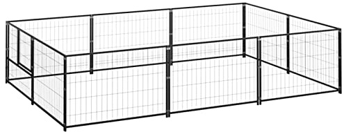 Chusui Hundgård, Hundpark, Hundbur, Hundhus, Hundstaket, Hundlekhage, Hundlekhage, Hundgård, Hundfäktning, Stål 6 m² Svart
