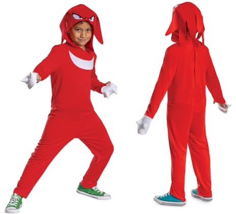 Sonic Movie Knuckles barnkostym, officiellt licensierad av Disguise, bekväm passform och detaljerad design, S 4 till 6