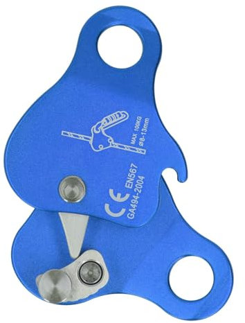 Kletterseilgreifer, 3,03x2,76 Zoll 5KN 100KG/220.5lb Aluminiumlegierung Selbstsichernder Stopp Abseilgerät Kletterseilgreifer Stopper Rettungs Abseilring Kletterausrüstung für 8-13mm Kletterseil