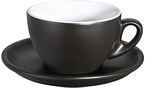 Cilio Tazza da cappuccino opaca ROMA in porcellana con piattino