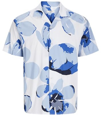JACK & JONES Camicia da Uomo Relaxed Fit, Blu Chambray. vestibilità: vestibilità Rilassata, S