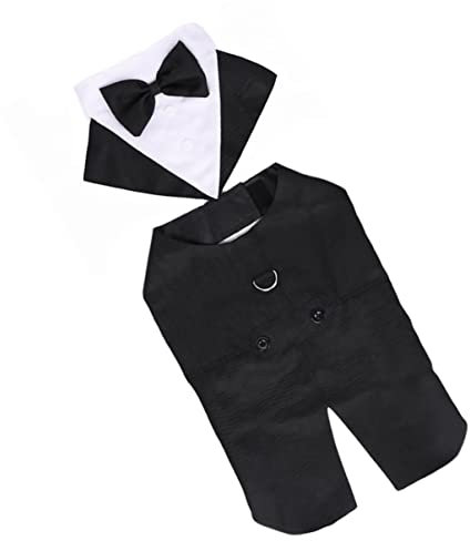 Sosoport Hochzeitsanzug Für Hunde Elegantes Bequeme Baumwoll-Tuxedo-Outfit Mit Fliege Für Hochzeiten Partys Besondere Anlässe Erhältlich Für Kleine Und Mittelgroße Haustiere