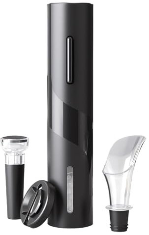 Electric Wine Opener Set, 2-in-1 Battery Operated Wine Corkscrew with Vacuum Stopper & Foil Cutter & Wine Pourer for Wine Lovers