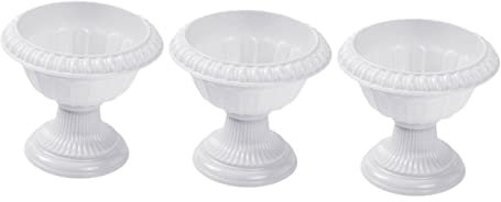 OFFSCH Römischer Blumentopf Kunststoff 3 Stück Vintage Amphore Pflanzpokal Blumensäule Blumenständer Deko Vase Trophäe Leicht Garten Balkon Hochzeit Heimdekoration Europäischer Stil