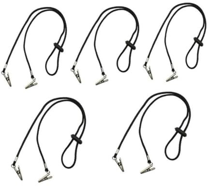 TOYANDONA 5stücke Lätzchen Mit Halter-clip Serviettenkette Aus Schwarz Mit Krokodilklemmen Verstellbar Für Erwachsene Und Senioren Leicht Und Langlebig