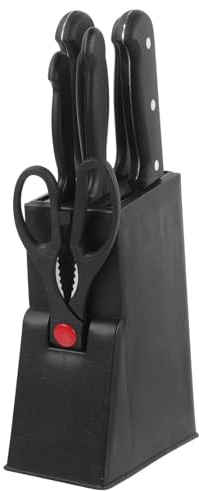 Cabilock Ensemble de Couteaux Cuisine Professionnel en Acier Inoxydable Support, Ciseaux Coupe-aliments et Design Compact, pour Chefs et Ménagères