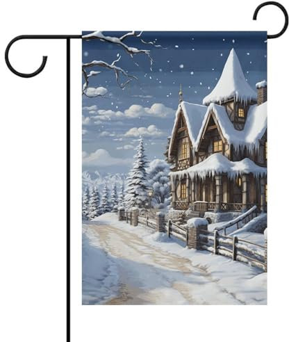 Weihnachts-Winter-Gartenflagge für Outdoor-Dekoration, doppelseitig, saisonales Gartenbanner langlebiges Willkommensschild für Terrasse, Rasen, Hof und Gartendekoration