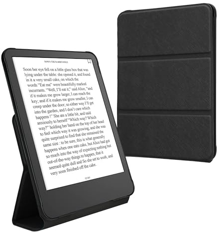 kwmobile fodral för Amazon Kindle Paperwhite (12. Gen 2024)/Kindle färgat mjukt fodral – E-läsare PU-läderskydd – automatisk väckning/sömn – e-bok magnetiskt stativ – svart