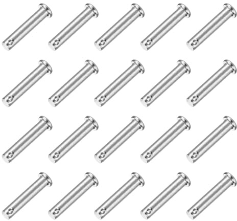 QUARKZMAN 20Pcs M8 x 40mm Perni a Forcella a Singolo Foro, Perni a Testa Piatta in Acciaio Inox 304 per Aggancio Rimorchio, Installazione Mobili, Attrezzature Industriali