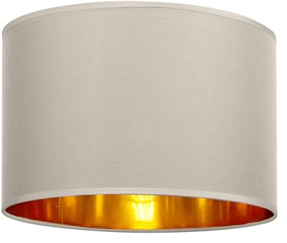 GIGGI Fabric Lamp Shades with Golden Inner Light Shade Ceiling – Modern Lampshades for Ceiling Lights, Lamp Shades for Table Lamps, Floor Lamps, Living Room, Bedroom, Home Décor (Beige, 12)