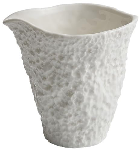 CGUOHU Pentolino Latte 2 Pezzi 200 ml brocca di Latte in Ceramica Ristorante Salsa Gourmet Tazza di caffè Latte Fiore brocca di Latte Accessori for caffè Bianco for Uso Domestico Bollilatte