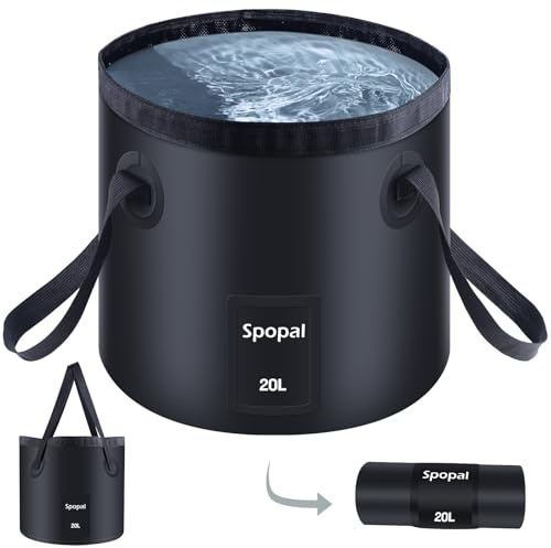 Cubo Plegable para Acampar, 20L Spopal Contenedor de Agua Portátil