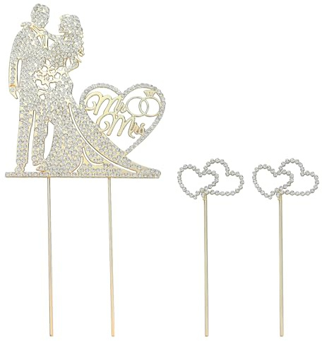 1 Stück Cake Topper Hochzeit Tortenstecker,Torten Tortendeko mit Strass Deko Mr & Mrs,Cake Topper Hochzeit Personalisiert,Hochzeitstorte Topper Deco,Für Verlobung Party