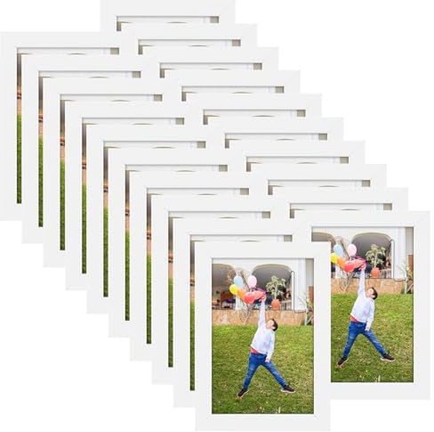 DAJAVE 20 Stück Bilderrahmen 10x15 fotorahmen für Wand und Tisch, bilderrahmen A6 für den Einsatz in Büros und Wohnungen (Weiß, 10X15)