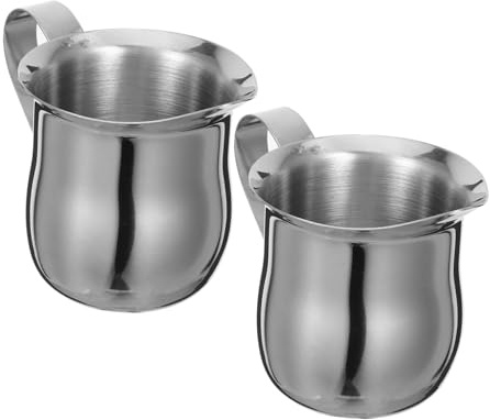 WEKADRIN 2 Pièces Pot à Lait Acier Inoxydable Pichet à Lait Expresso Pour Café Et Thé Accessoire De Mousseur à