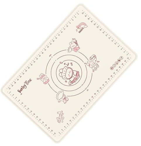 Silikon Backmatte - Backmatte für Plätzchen und Brot | 60x40 cm Knetunterlage mit Antihaftbeschichtung lebensmittelecht für Küchenarbeitsplatte Ofen Brot