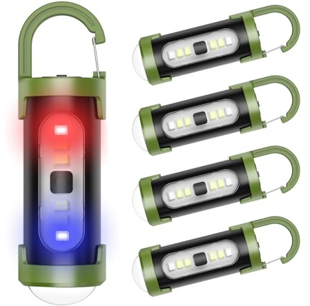 GLKTRS 5 Packs Rechargeable Keychain Flashlights, High Lumen Mini EDC Flashlights with 4 Light Modes, Mini LED Keychain Flashlight USB Torch Be Used for Camping, Searching and Hiking