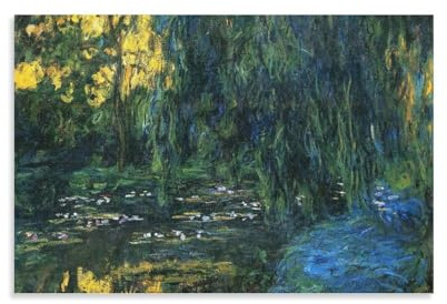 Claude Monet Poster, Motiv: Trauerweide und Seerosen-Teich (Detail), Wandkunst, Bild, Gemälde, Leinwanddruck, Kunstwerke, Schlafzimmer, Wohndekoration, 40 x 60 cm