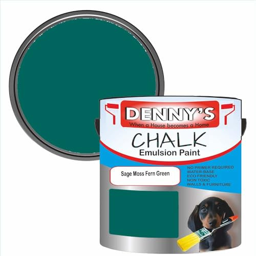 Premium Interior Wall & Furniture Chalk Paint – Sage Moss Fern Green – Rich Matt Finish, Durable & Washable, Low Odour, Ideal for Living Rooms, Bedrooms & Hallways (500ML Tin)