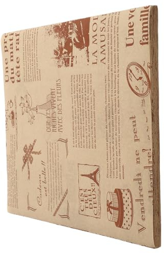 VICASKY Rouleau de 200 Feuilles de Papier Cuisson Antiadhésif, Papier Sulfurisé Résistant la Chaleur, Couleur Bois Naturel, Multifonction pour Pâtisserie, Friteuse et Emballage