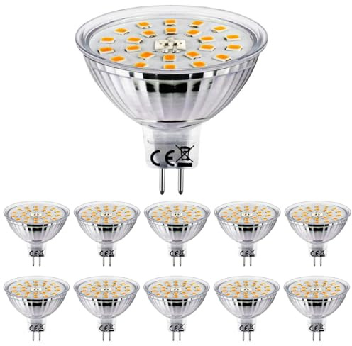 HiBay 10er Set LED Strahler GU5,3 12V AC/DC, 3W 300 Lumen Neutralweiß 4500K Ersatz 30W Halogen Birne, Nicht Dimmbar MR16 Spot für Wohnzimmer & Küche