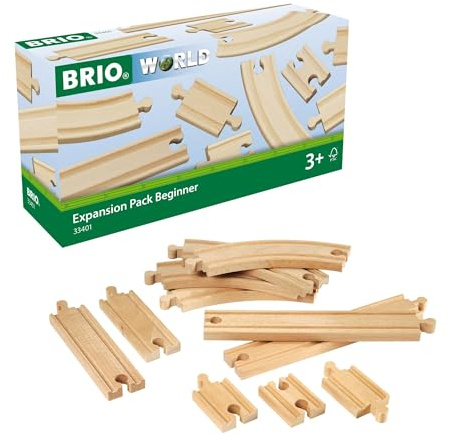 BRIO World Expansion Pack - Beginner Wooden Train Track for Kids Age 3 Years Up - Compatible with all BRIO Railway Sets & Accessories