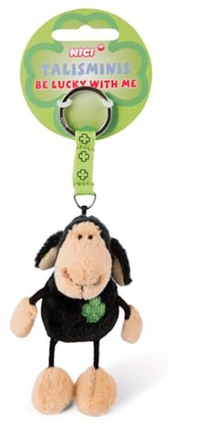 Nici Talisminis 39521 Jolly Mäh - Llavero con Oveja de Peluche, 7 cm, Color Negro