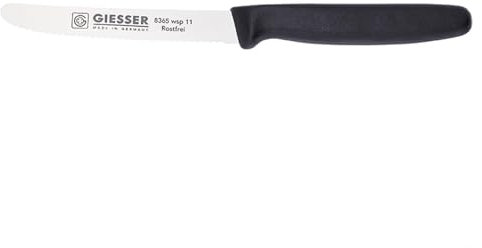 Giesser seit 1776 - Made in Germany - Tomatenmesser schwarz, Klinge 11 cm, rutschfest, kleines Universalmesser spülmaschinenfest, rostfrei