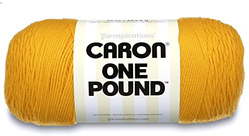 Caron 29401010549 One Pound Solids Yarn, 16oz, Gauge 4 Medium, 100% Acrylic - Sunflower- For Crochet, Knitting & Crafting ( 1 Piece )