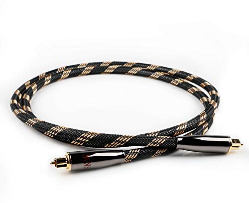SKW 10ft Gold Plated Male-to-Male Fibre Optic Digital Audio Cable - Compatible with DVD, Blu-ray, Home Theater, Gaming & Streaming Devices