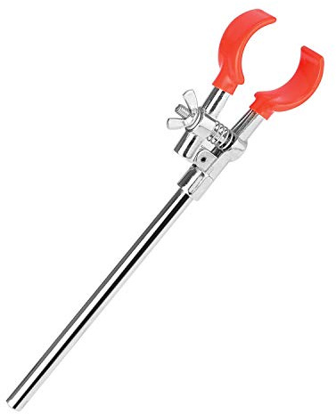 stonylab 2-Zinke Drehgelenk Klemme, Stabil Zweizackig Single Einstellbar, Mehrzweck 2-Prong Swivel Clamp Verstellbare Labor-Schraubzwinge mit 7'' Stange, Lab Clamp für den Laboreinsatz