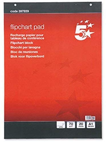 3 x FLIPCHART Plain Paper Pad 40 Sheets