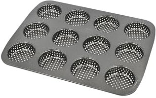 Birkmann, Laib & Seele, Mini-Burger Brötchenblech, perforierte Backform aus Karbonstahl für 12 keine Burger Buns, mit Antihaftbeschichtung und Rezept, 210417