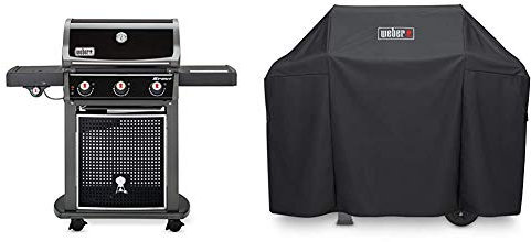 Weber Gasgrill Spirit E-320 Classic, Schwarz, flexible Grillstation, 3 Edelstahlbrenner + Premium Abdeckhaube für Spirit/Spirit II 300-Serie und Spirit EO-210, schwarz