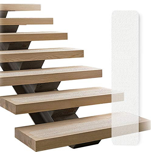 linconson | 6” x 32” | Clear Slip Resistant Stairs Tread Grip Tape (15 Pack) Anti Slip Strips-PVC Free | Easy Install Roller Included