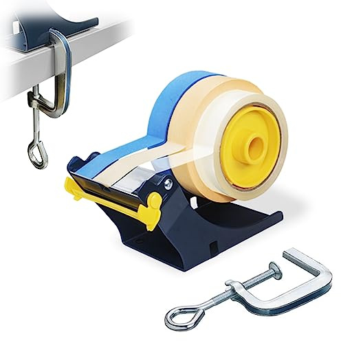 Excell Schreibtisch-Klebebandabroller mit C-Klemme | Für 3 x 25 mm, 1 x 50 mm plus 1 x 25 mm oder 1 x 76 mm Band, 76 mm Kern