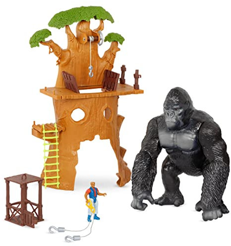 Terra by Battat - Gorilla-Expedition Silberrücken - Spielset für Figurinen - Gorilla Spielset - Dschungel Spielzeug - Action-Figurenset - 3 Jahre +
