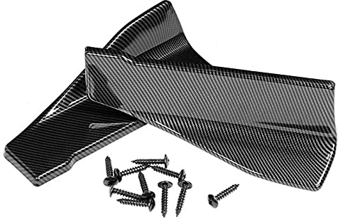 Grembiuli Winglet, minigonne laterali, spoiler per auto, 2 pezzi ABS in fibra di carbonio Look 35 cm in fibra di carbonio per automobile Gonna laterale universale/paraurti posteriore Lip Splitter Grem