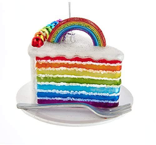 4.5-Inch Noble Gems™ Rainbow Cake Slice Ornament