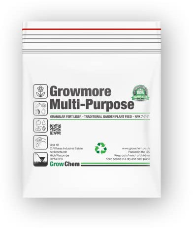 Grow Chem Growmore Fertiliser (5KG Bag) Multi-Purpose Plant Food Granules - NPK 7-7-7 Nourishes Plants with Essential Nutrients – Suitable for All Plant Types - Garden Fertiliser