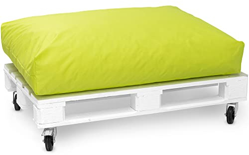 Spatium Jumbo XXL Palettenkissen Set abnehmbar Bezug wasserdicht gesteppt Palettenpolster Palettenauflage Palettensofa (Apfel Grün, Sitzkissen 120x80x20)
