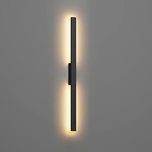 Klighten Lange Wandleuchte LED Aussen Innen 28W 1750LM, Außenwandleuchten Wasserdicht IP65 Außenlampe Wandlampe für Garten Terrasse Garage Villa, 104cm, Warmweiß 3000K, Schwarz