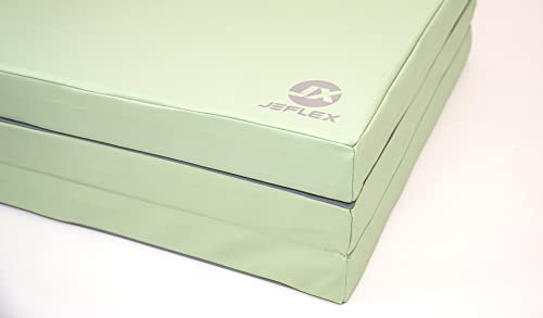 Jeflex - grün/grau klappbare Weichbodenmatte & Turnmatte 210 x 100 x 8 cm MADE IN GERMANY/Gymnastikmatte/platzsparende Fitnessmatte & Yogamatte/Sportmatte fürs Kinderzimmer