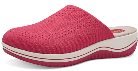 Jana Dam Softline 8-27360-42 556 Fuxia Sabot bekväm mångsidig vardagssko festlig eleganta platta sandaler, 36 EU bred, Fuxia, 36 EU Weit