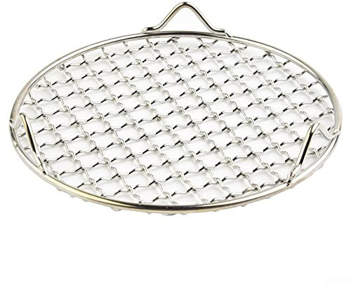 Emiif Rundes Kühlgitter zum Kochen & , Edelstahl-Dampfgarer-Gestell, Konservenregal, Kuchenkühlgitter – Kreisdraht, Kühlgitter für Luftfritteuse (180 mm)