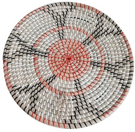 PRETYZOOM Individuales De Mesa De Paja Tejidos Mano Bajoplatos Antideslizantes y Aislantes Colgantes para Decoración De Pared Protección para Superficies y Reducción De Ruido