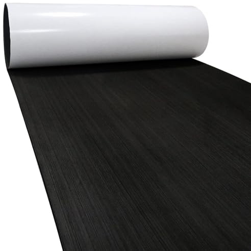 Pavimentazione per barca Schiuma EVA Rivestimento per barca Finto teak Pavimentazione marina Tappetino per barca Tappeto per barca per barca a motore RV Yacht Kayak,Nero,240x120cm