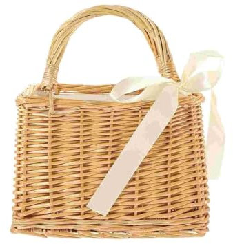 Fruteros de Cocina Cesta de frutas de mimbre con asa, cesta de sauce tejida for huevos, cesta de dulces, cesta de comestibles, cesta de flores, bolsa de compras for almacenamiento en el hogar al aire