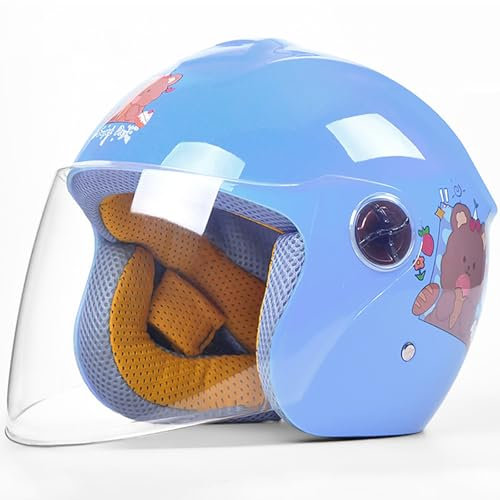 Modischer Motorradhelm Für Jugendliche Und Kinder Mit Visier, Leichter Moped-Straßenhelm Für Jungen Und Mädchen, Straßenhelm Für Elektrofahrräder, ATV-Helm Für Roller, Moped 8,48-56CM